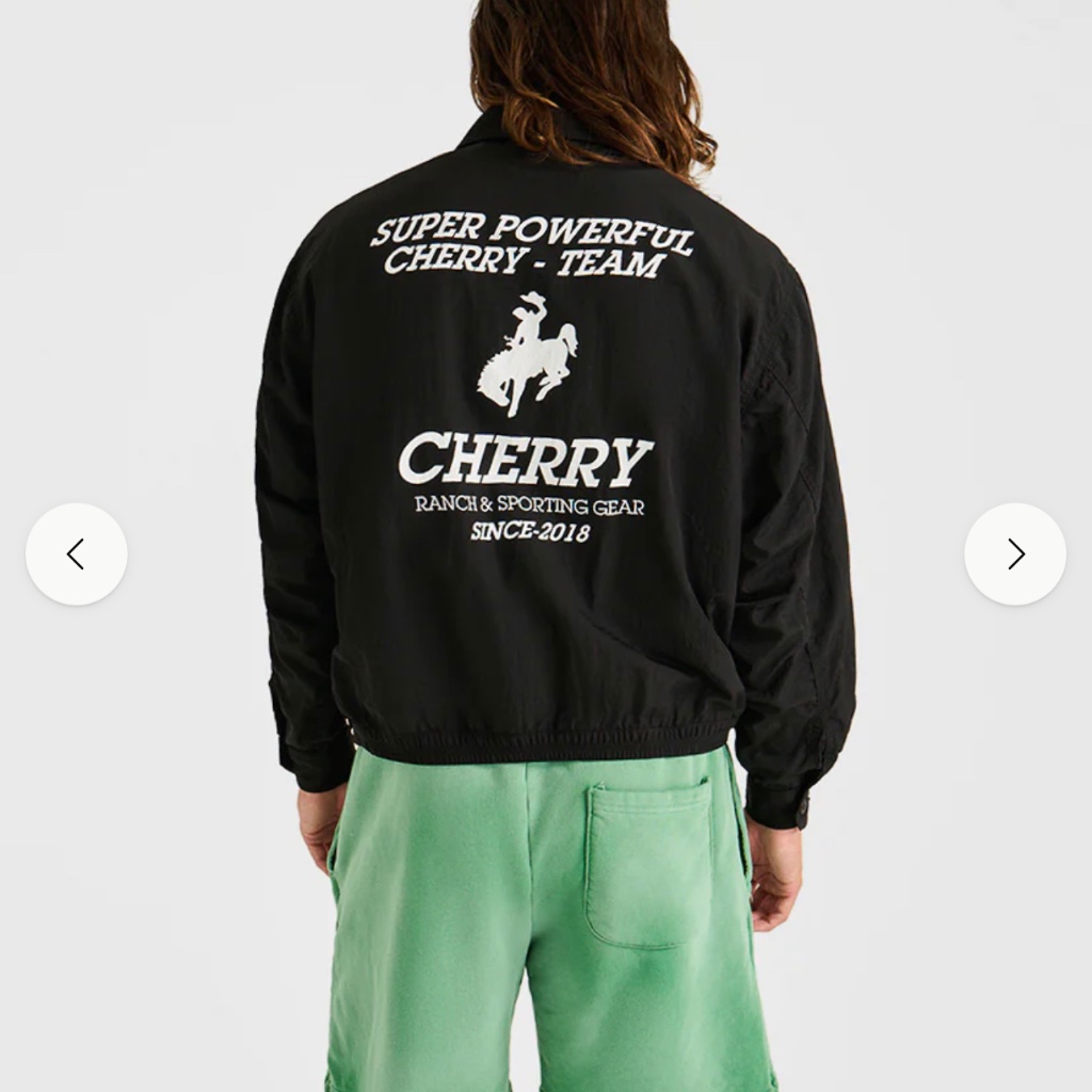 Cherry La Nylon Running Jacket (Black)